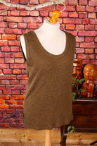Vintage Stricktop Seide mit Leinen