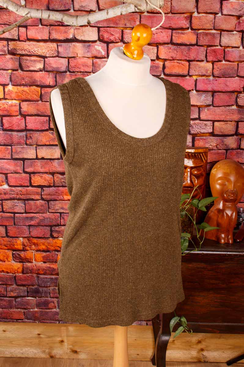 Vintage Stricktop Seide mit Leinen