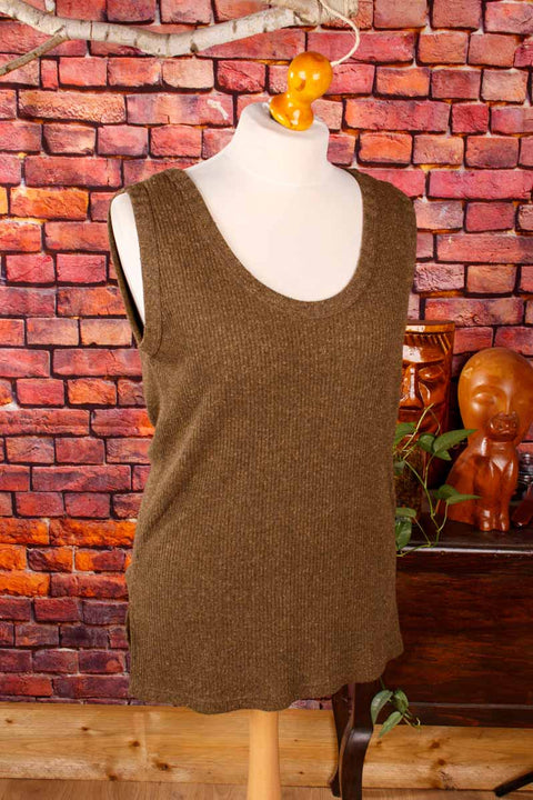 Vintage Stricktop Seide mit Leinen
