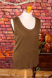 Vintage Stricktop Seide mit Leinen