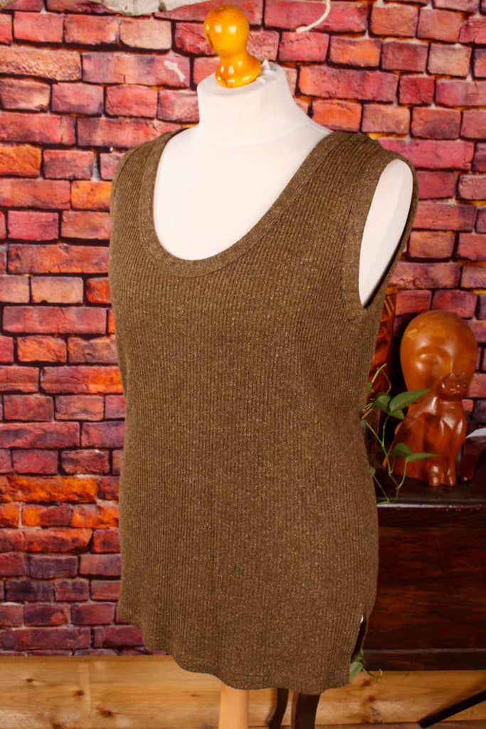 Vintage Stricktop Seide mit Leinen