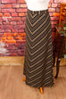 70s Boho Maxirock Goldstreifen