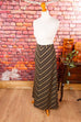 70s Boho Maxirock Goldstreifen