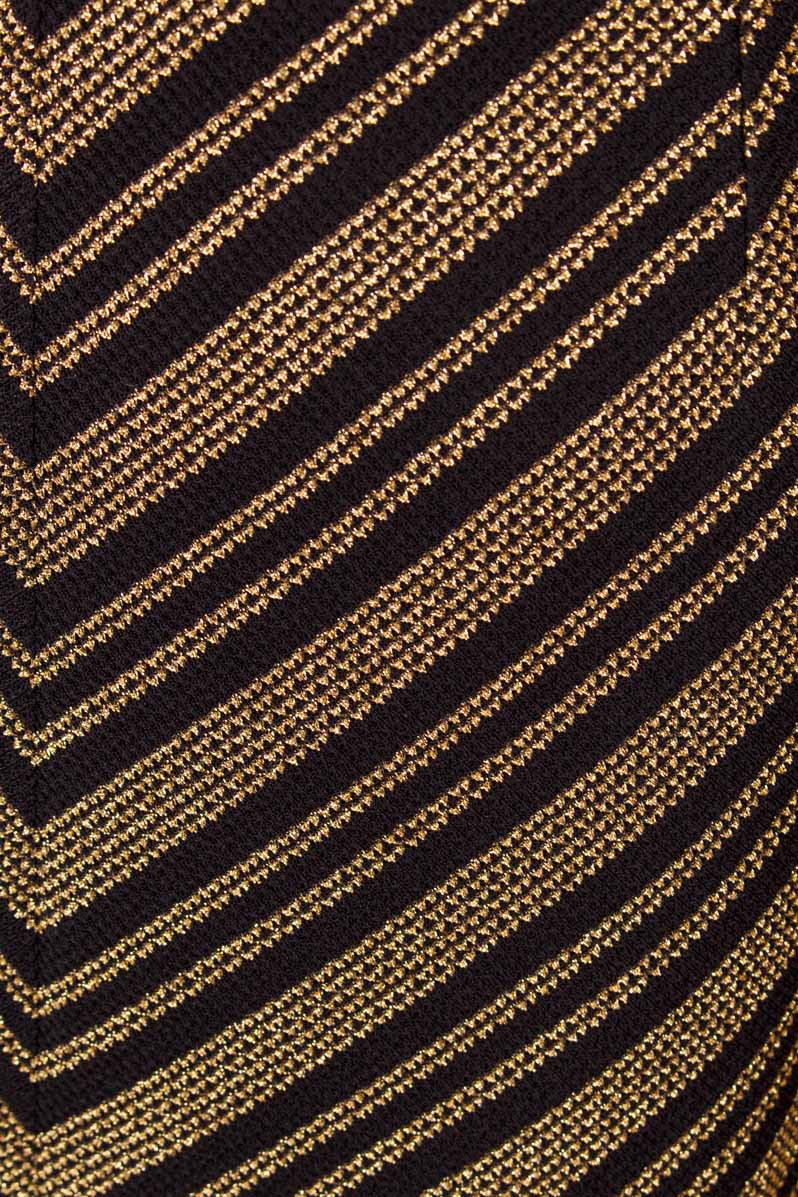 70s Boho Maxirock Goldstreifen