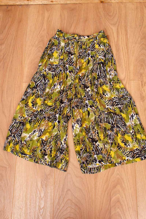 Culotte Hosenrock grün animalprint