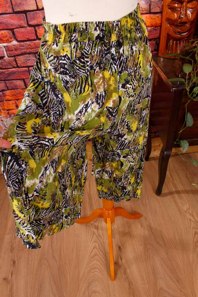 Culotte Hosenrock grün animalprint
