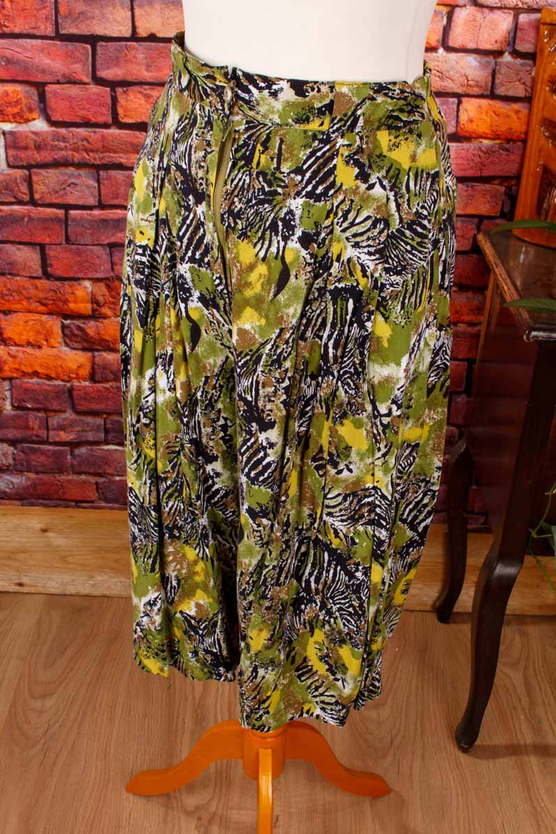 Culotte Hosenrock grün animalprint