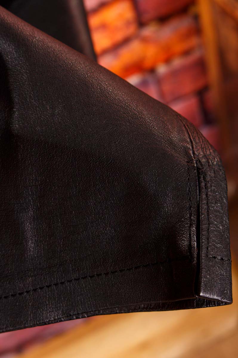 schwarze Vintage Lederhose