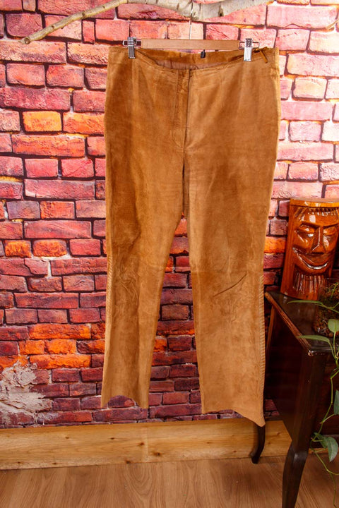 Y2K Lederhose rehbraun