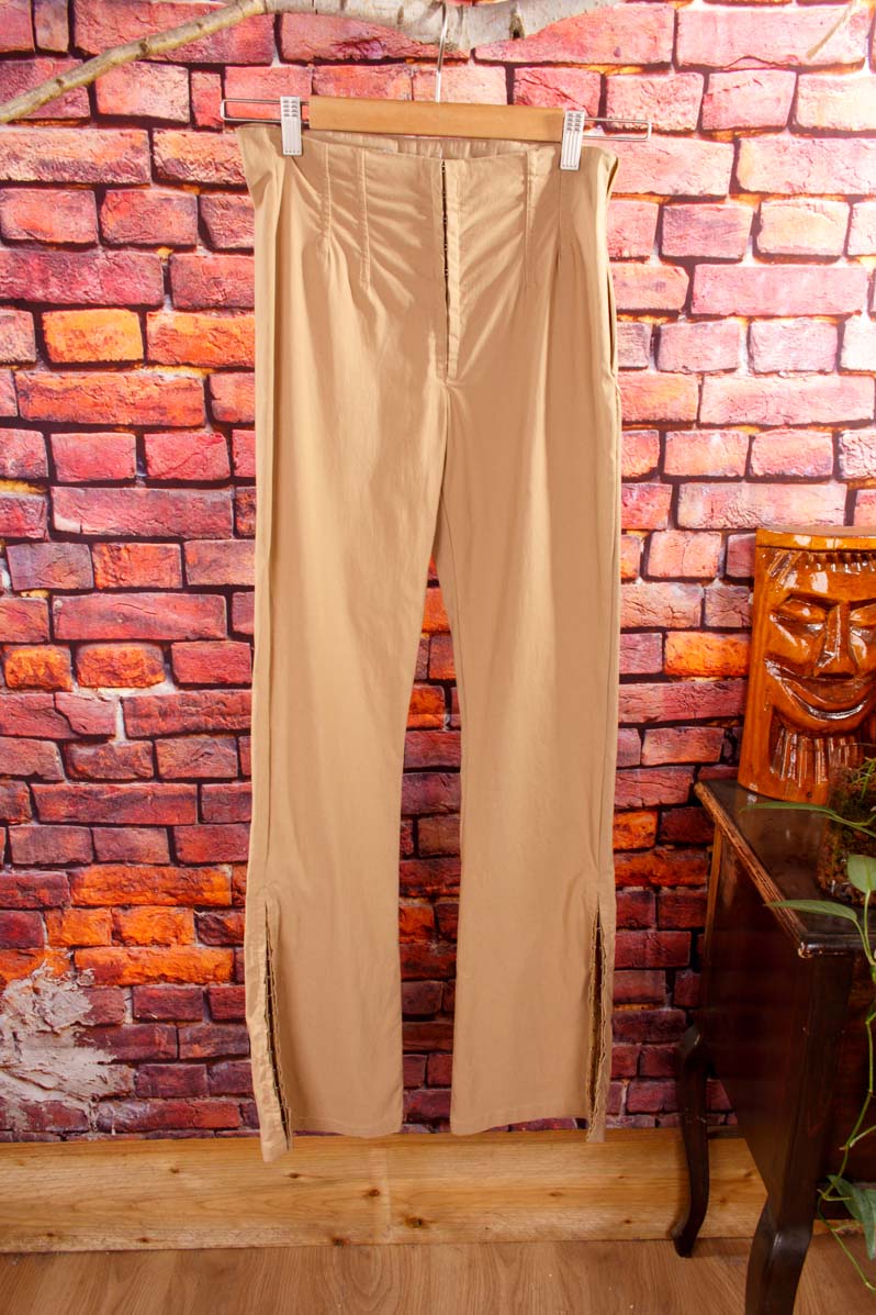 Y2K Schlaghose beige Stretch