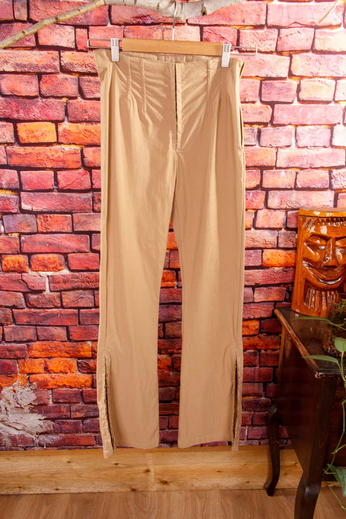 Y2K Schlaghose beige Stretch
