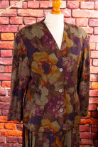 Vintage Wolle Blazer mit Blumenmuster