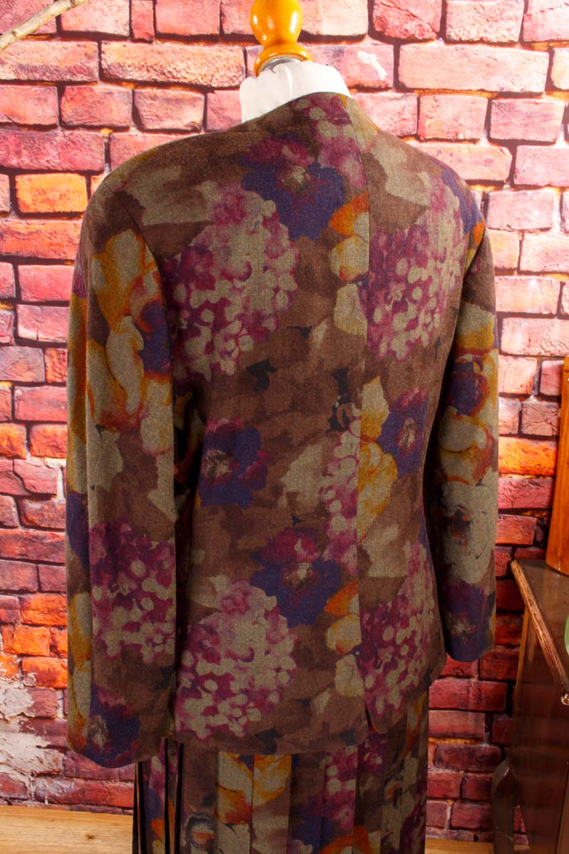 Vintage Wolle Blazer mit Blumenmuster