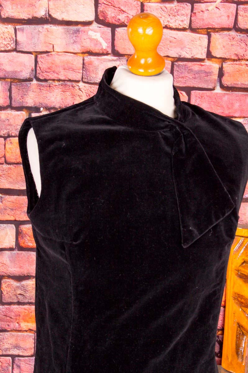 60s Shiftkleid aus schwarzem Samt