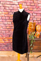 60s Shiftkleid aus schwarzem Samt