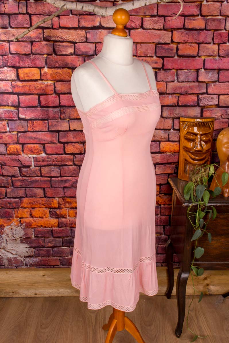 60s Unterkleid lachs Viskose