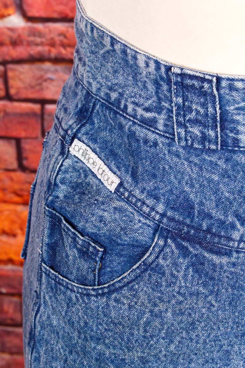 80s Jeansrock Marmor