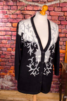 Vintage Angora Strickjacke schwarz