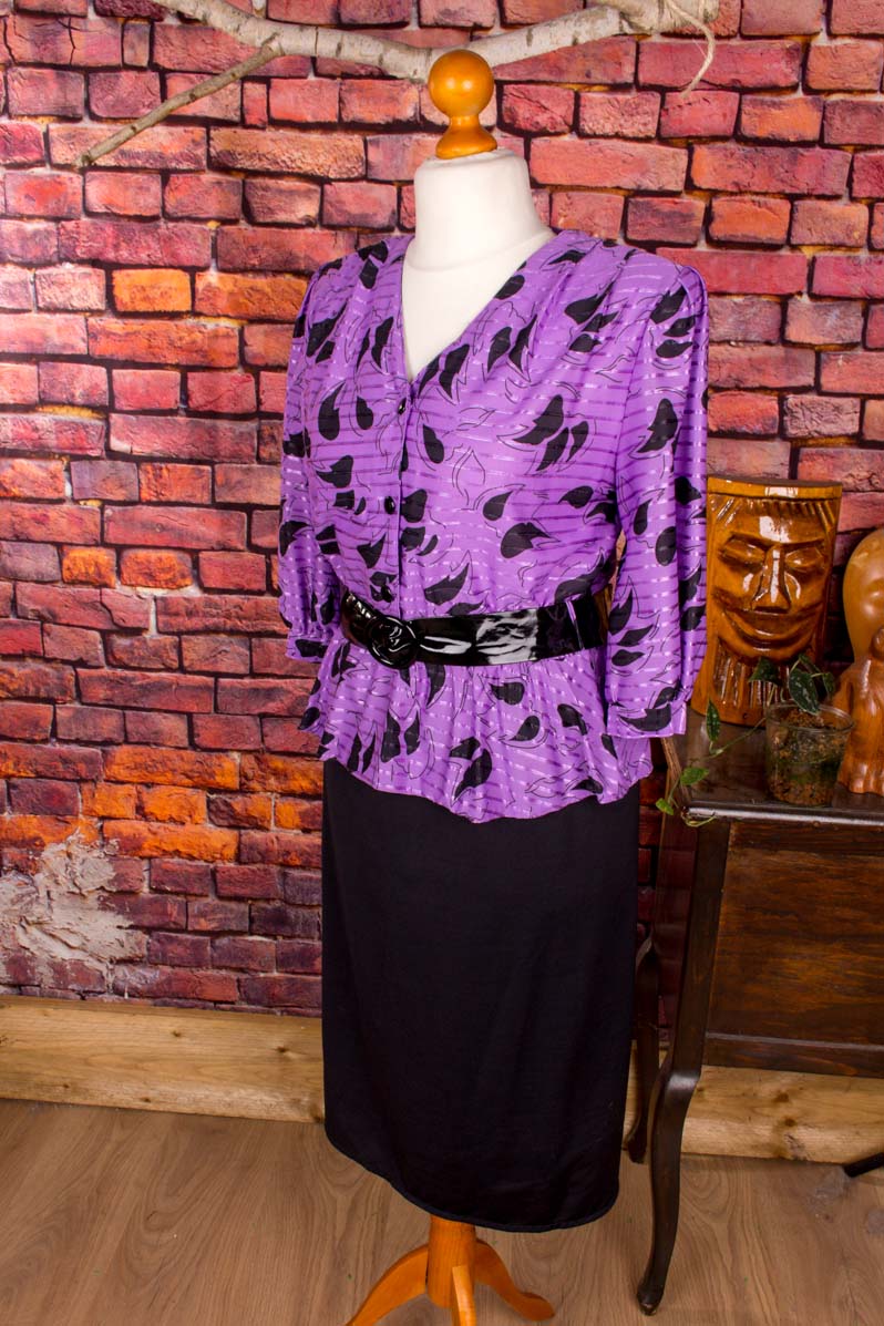 80er Jahre Cocktailkleid lila