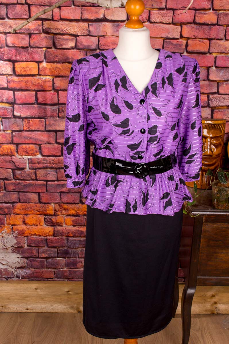 80er Jahre Cocktailkleid lila