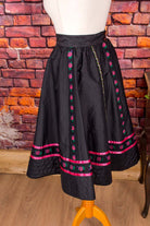 Petticoat Rock schwarzer Taft mit Rosen