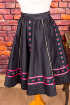 Petticoat Rock schwarzer Taft mit Rosen