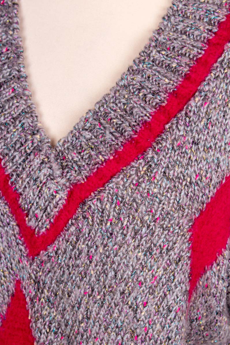 90s Maxi Pullover Wollmix grau