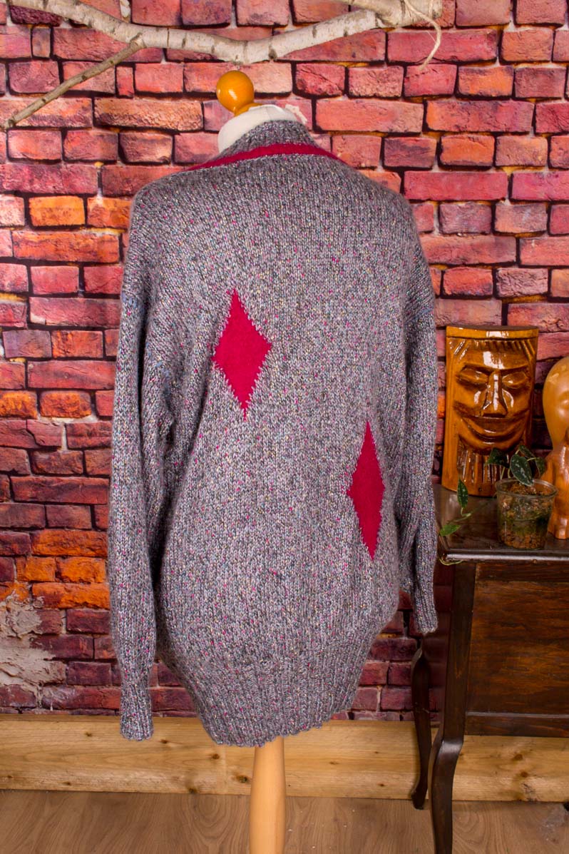 90s Maxi Pullover Wollmix grau
