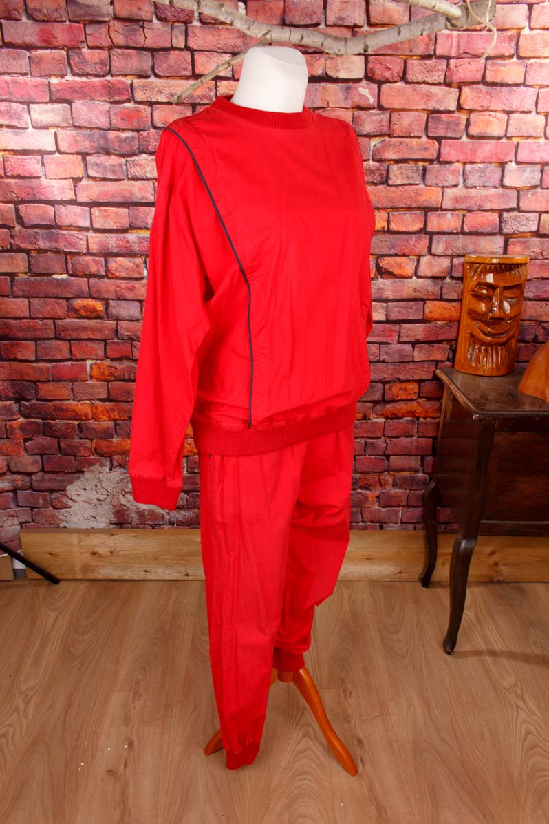 Vintage Baumwolle Trainingsanzug rot