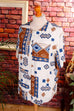 90s Boho Bluse Aztec Print