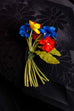 Vintage Anstecker bunte Blumen