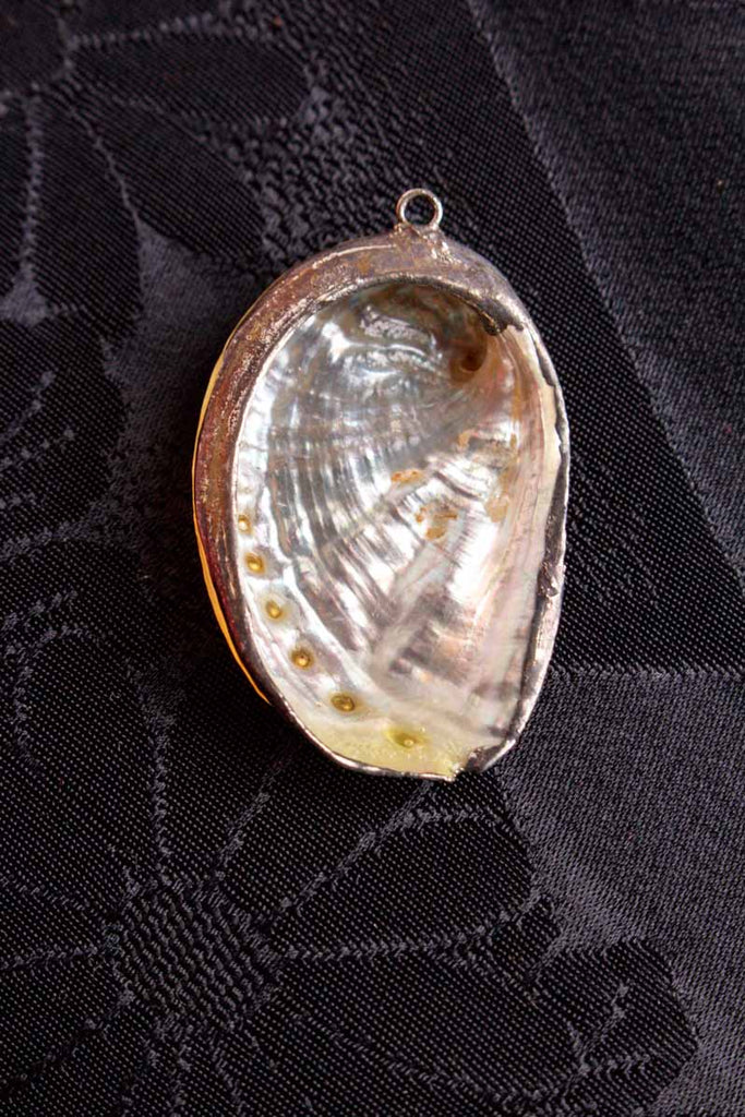 versilbert Perlmutt Anhänger Muschel