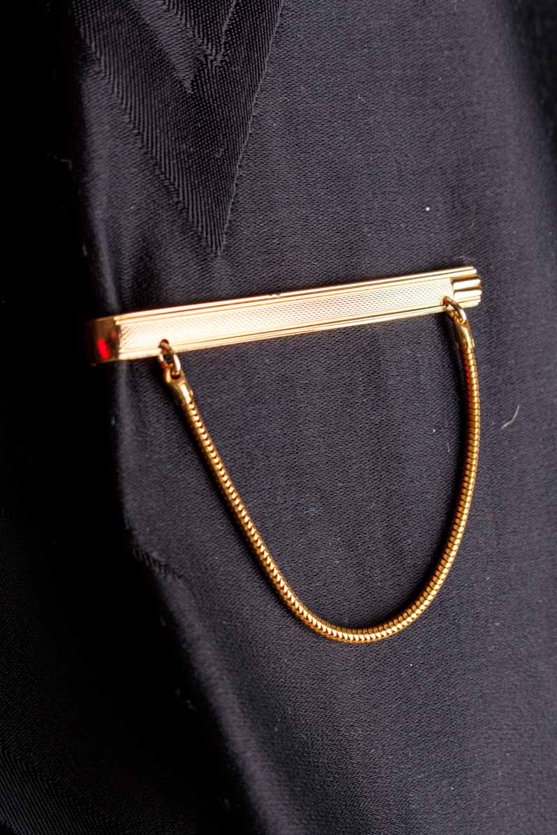 Krawattenklammer gold Schlangenkette