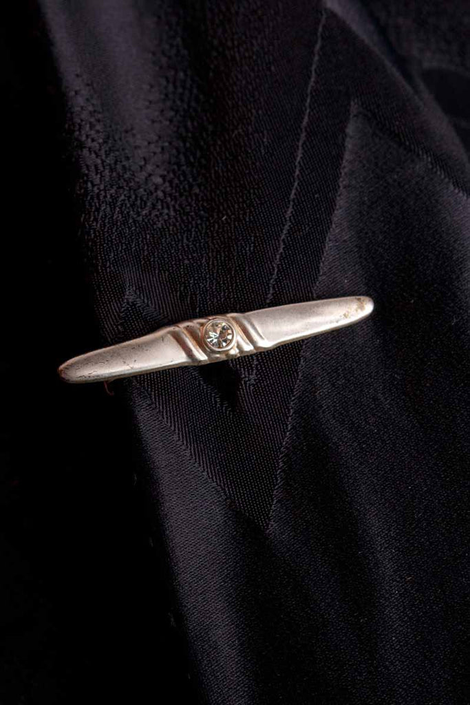 Krawattenklammer silber Strass