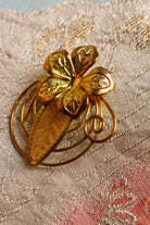 filigrane Brosche gold Blume
