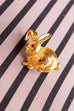 Vintage Hasen Brosche gold
