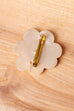 70s Hippie Anstecker Blume weiß