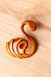 70s Hippie Anstecker Schwan braun