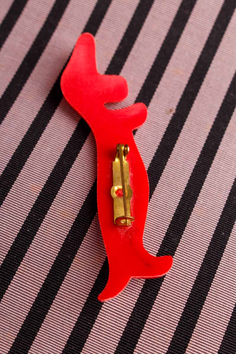 70s Anstecker roter Dackel