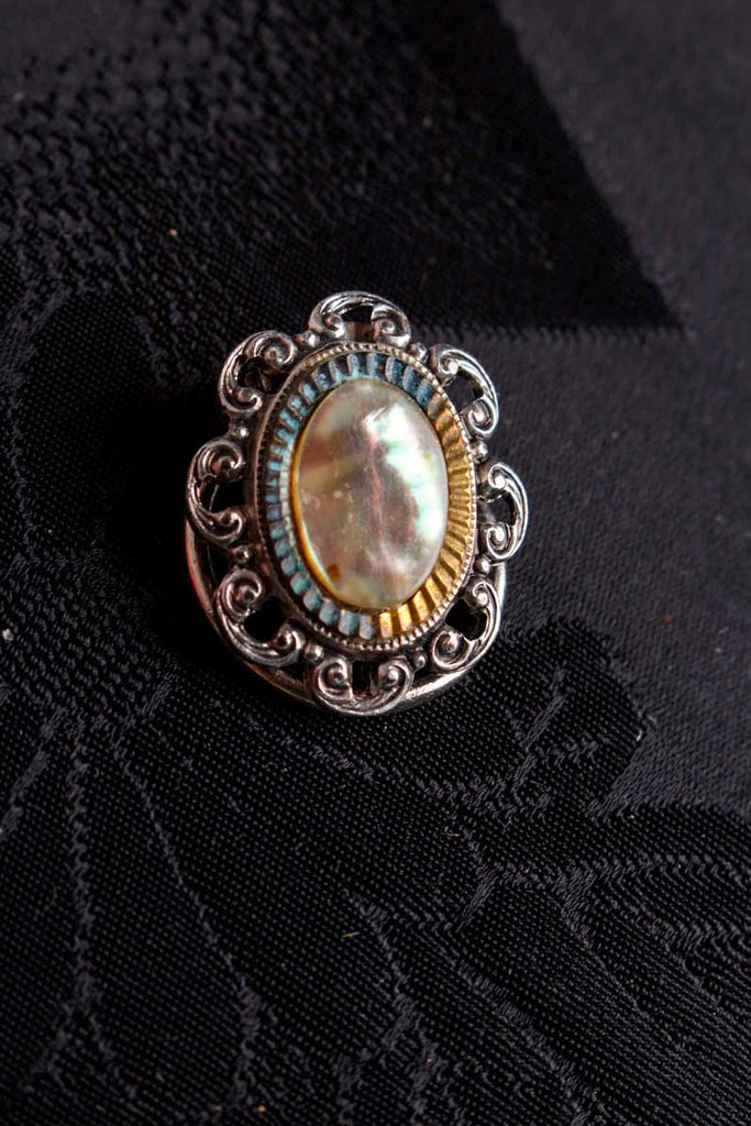 Tuchclip silber Perlmutt