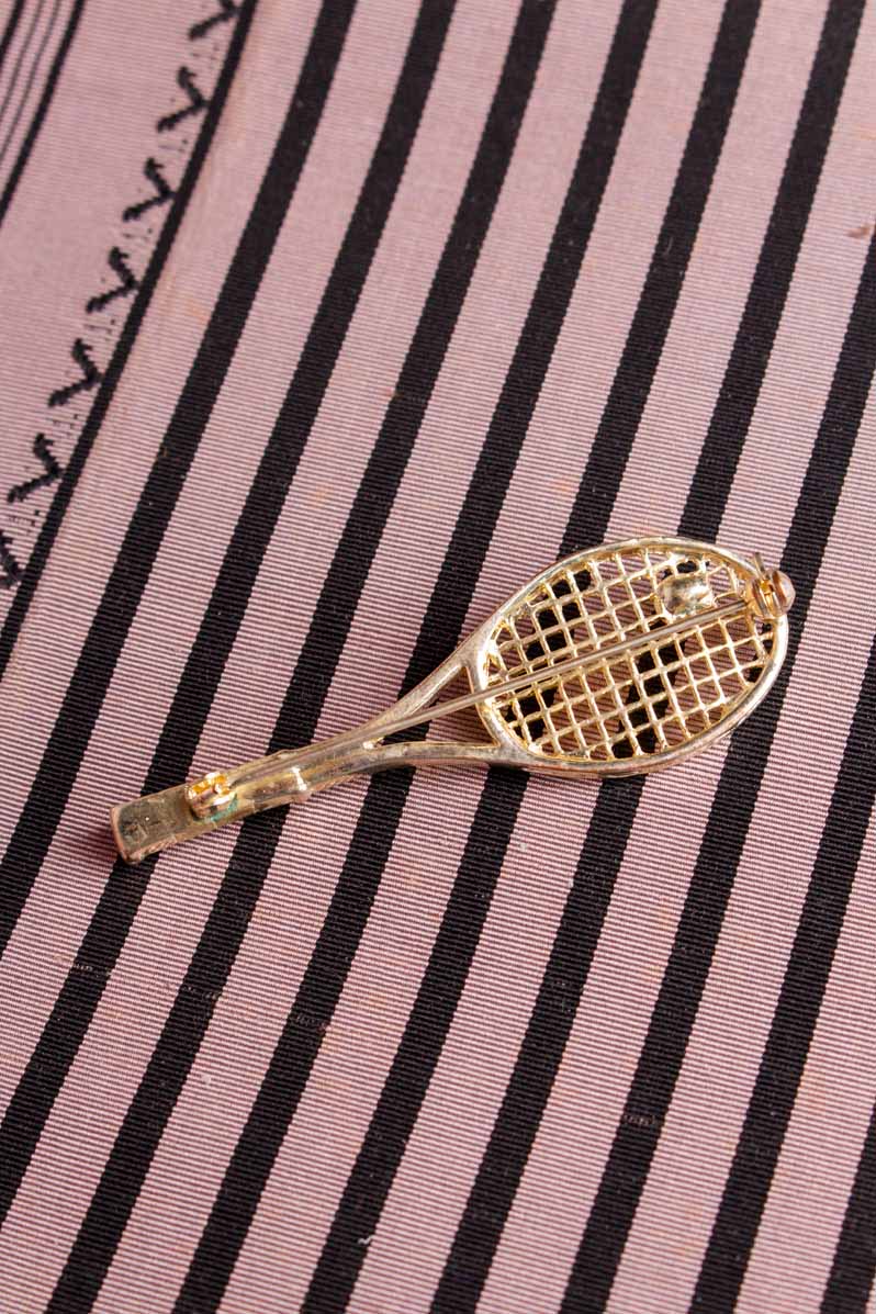 Vintage Brosche Tennisschläger