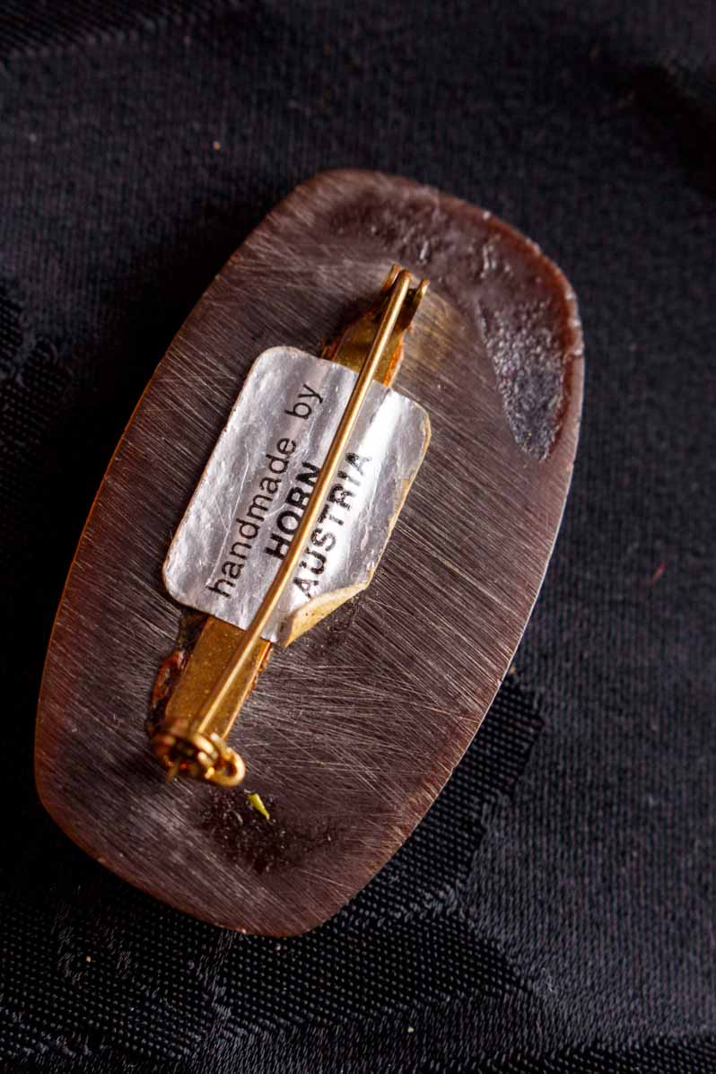 Anstecker Gras in Kunstharz