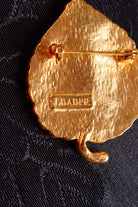 massive Brosche gold Blatt