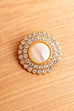 Vintage Tuchclip gold Strass + Perlmutt