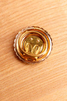 Vintage Tuchclip gold Strass + Perlmutt