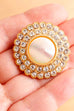 Vintage Tuchclip gold Strass + Perlmutt