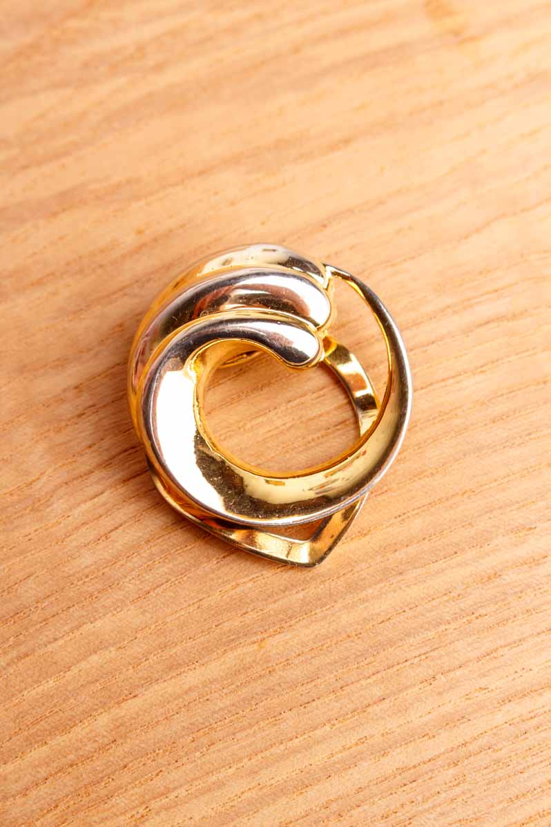 Vintage Tuchclip goldene Welle
