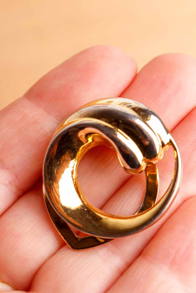 Vintage Tuchclip goldene Welle