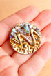 Vintage Tuchclip gold mit Muschel