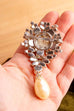VGT DIOR Brosche Strass + Perlen 1968